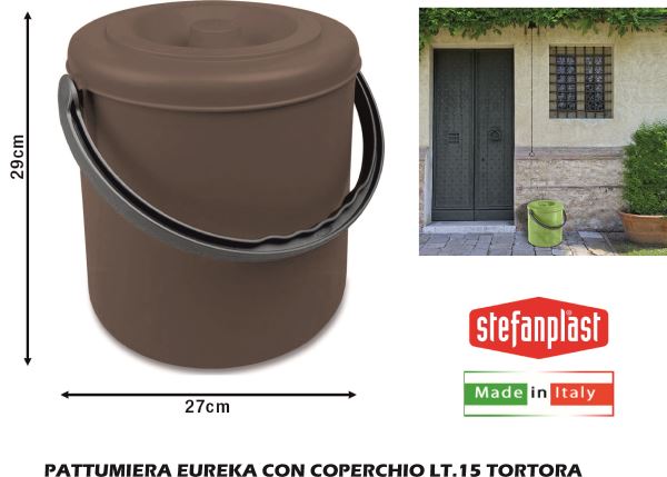 Stefanplast - Pattumiera Eureka con coperchio lt 20