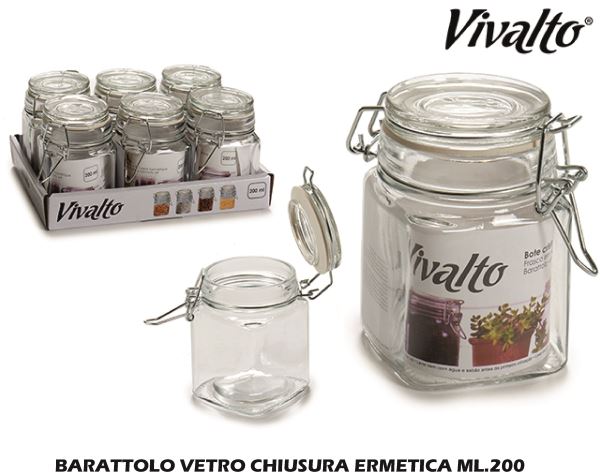 Barattolo Vetro Chius. Ermetica Ml.200 - Big House Shop