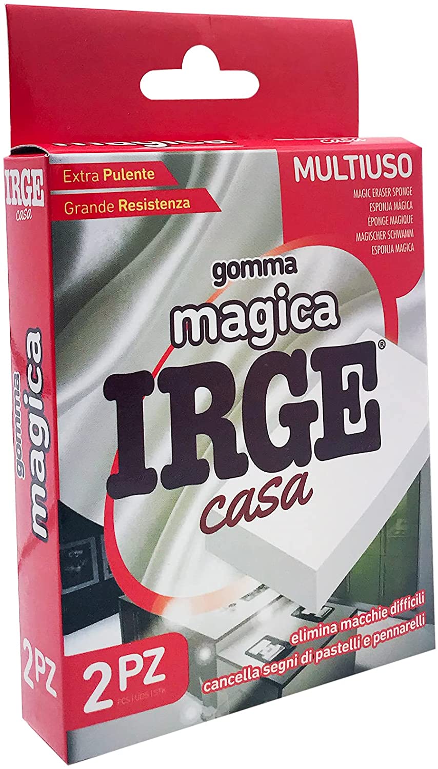 IRGE Gomma Magica 2Pz 16 x 6 x 2,5cm, Multicolor - Big House Shop