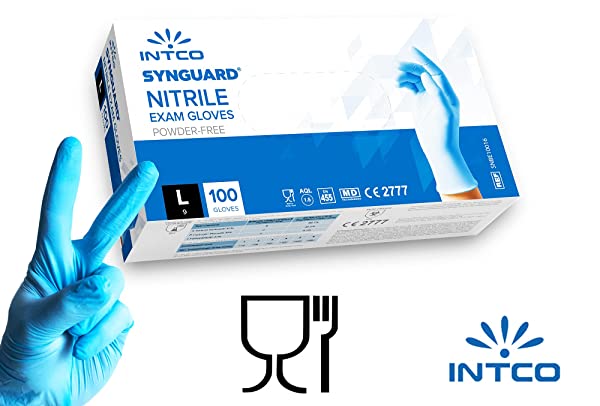 180 guanti in Nitrile XL senza polvere, senza lattice, ipoallergenici,  certificati CE conforme alla norma EN455 guanti (Taglia XL 180 Guanti) &  intco medical 100 guanti in Nitrile M : : Fai da te